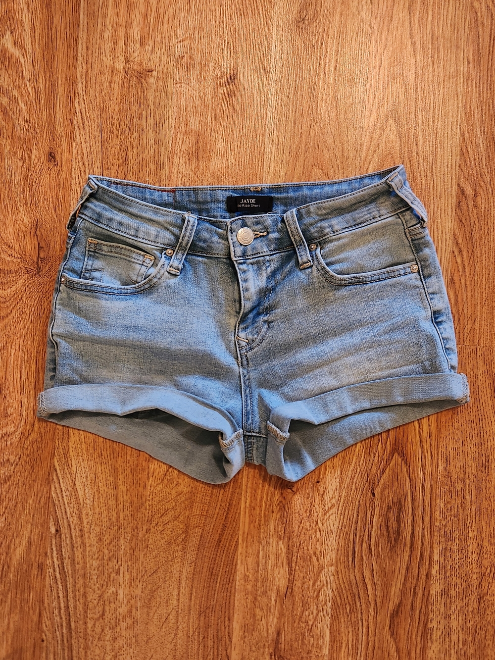 True Religion Light Blue Denim Roll-Cuff Women's Shorts